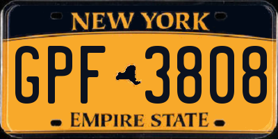NY license plate GPF3808