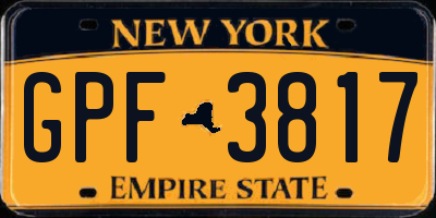 NY license plate GPF3817