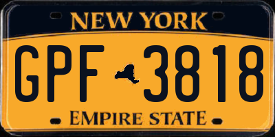NY license plate GPF3818