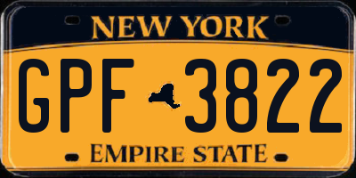 NY license plate GPF3822