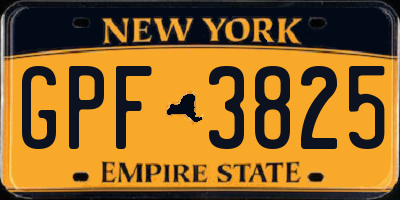 NY license plate GPF3825