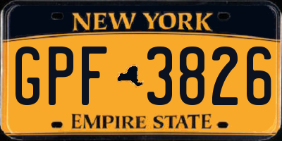 NY license plate GPF3826