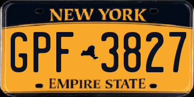 NY license plate GPF3827