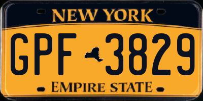NY license plate GPF3829
