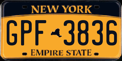NY license plate GPF3836