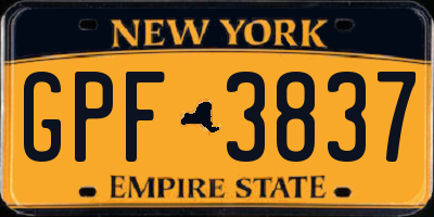 NY license plate GPF3837