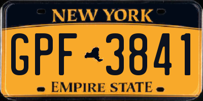 NY license plate GPF3841
