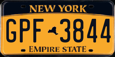 NY license plate GPF3844