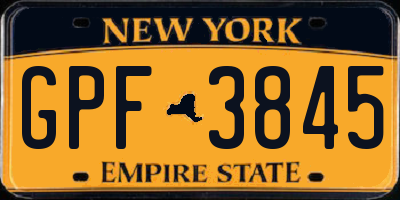 NY license plate GPF3845