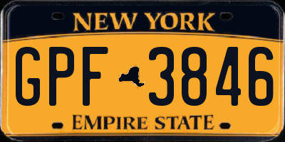 NY license plate GPF3846