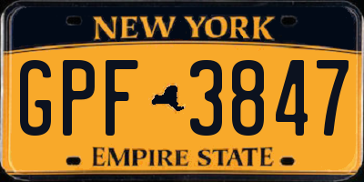 NY license plate GPF3847