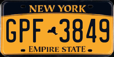 NY license plate GPF3849