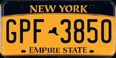 NY license plate GPF3850
