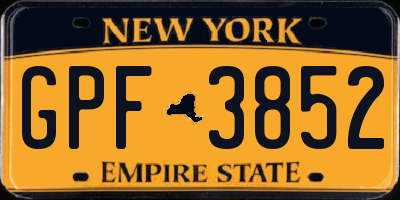 NY license plate GPF3852