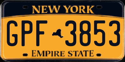 NY license plate GPF3853