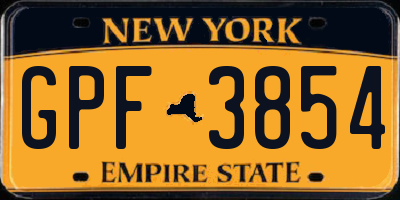 NY license plate GPF3854
