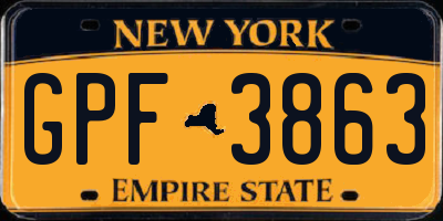 NY license plate GPF3863