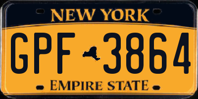 NY license plate GPF3864