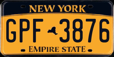NY license plate GPF3876