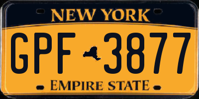NY license plate GPF3877