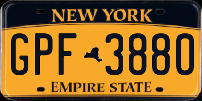 NY license plate GPF3880