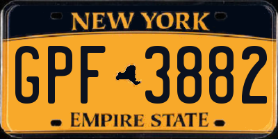 NY license plate GPF3882