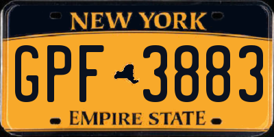 NY license plate GPF3883