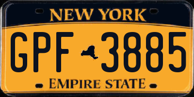 NY license plate GPF3885