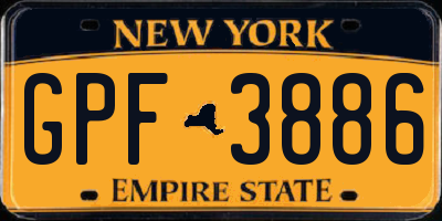 NY license plate GPF3886