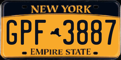 NY license plate GPF3887