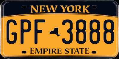 NY license plate GPF3888