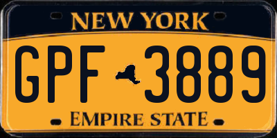NY license plate GPF3889