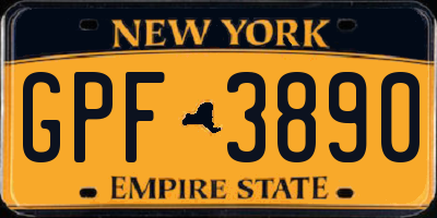 NY license plate GPF3890