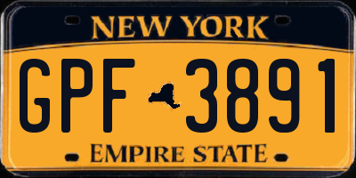 NY license plate GPF3891