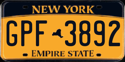 NY license plate GPF3892