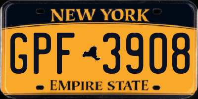 NY license plate GPF3908