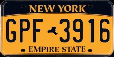 NY license plate GPF3916