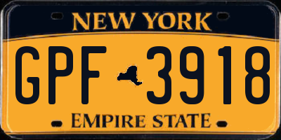 NY license plate GPF3918