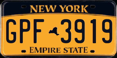 NY license plate GPF3919