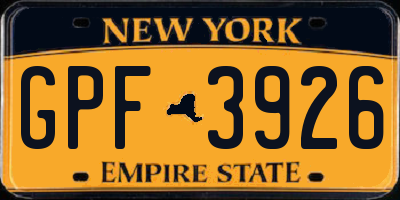 NY license plate GPF3926