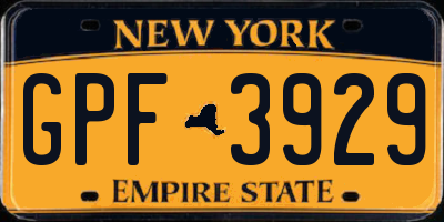 NY license plate GPF3929