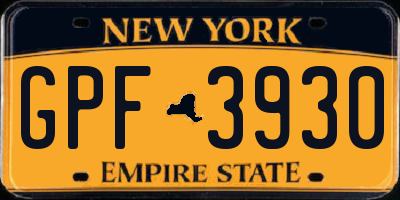 NY license plate GPF3930