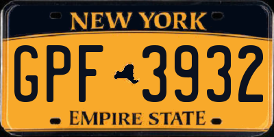 NY license plate GPF3932