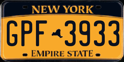 NY license plate GPF3933