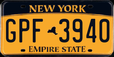 NY license plate GPF3940