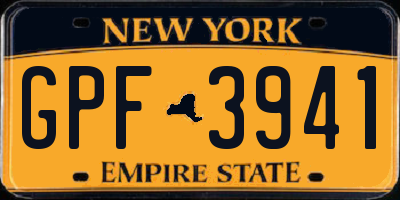 NY license plate GPF3941