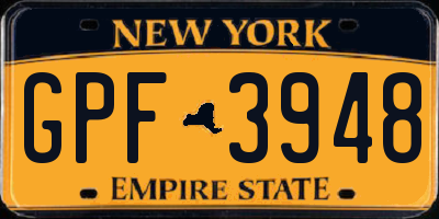NY license plate GPF3948