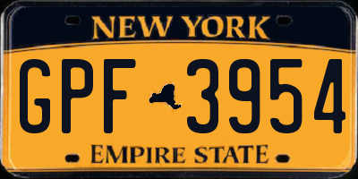 NY license plate GPF3954