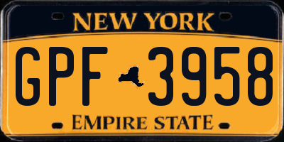 NY license plate GPF3958