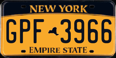 NY license plate GPF3966